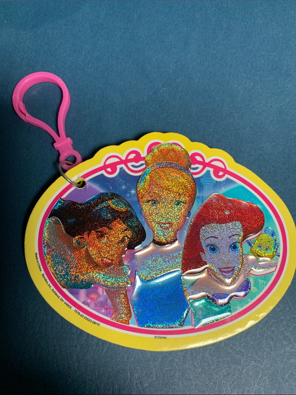 Cute & Limited Disney Princess Holographic Bag Charm. Pre-Owned. Size:4x3.